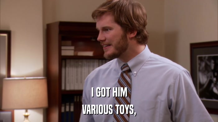 I GOT HIM VARIOUS TOYS, 