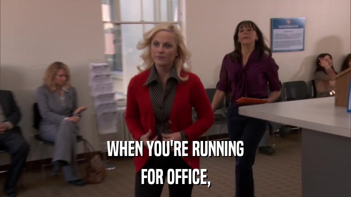 WHEN YOU'RE RUNNING FOR OFFICE, 
