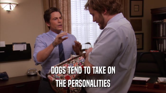 DOGS TEND TO TAKE ON THE PERSONALITIES 