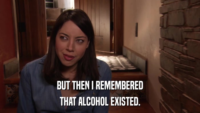 BUT THEN I REMEMBERED THAT ALCOHOL EXISTED. 