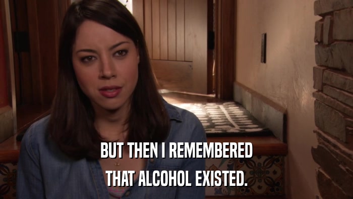 BUT THEN I REMEMBERED THAT ALCOHOL EXISTED. 