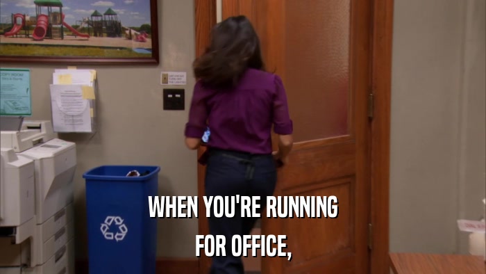 WHEN YOU'RE RUNNING FOR OFFICE, 
