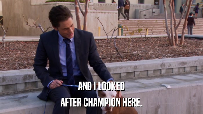 AND I LOOKED AFTER CHAMPION HERE. 