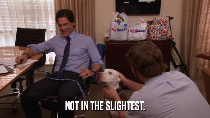 NOT IN THE SLIGHTEST.  