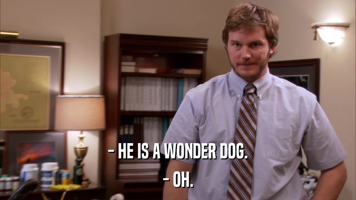 - HE IS A WONDER DOG. - OH. 