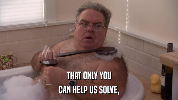 THAT ONLY YOU CAN HELP US SOLVE, 