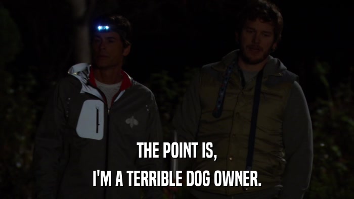 THE POINT IS, I'M A TERRIBLE DOG OWNER. 