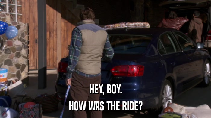HEY, BOY. HOW WAS THE RIDE? 