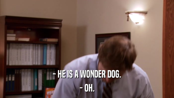 - HE IS A WONDER DOG. - OH. 
