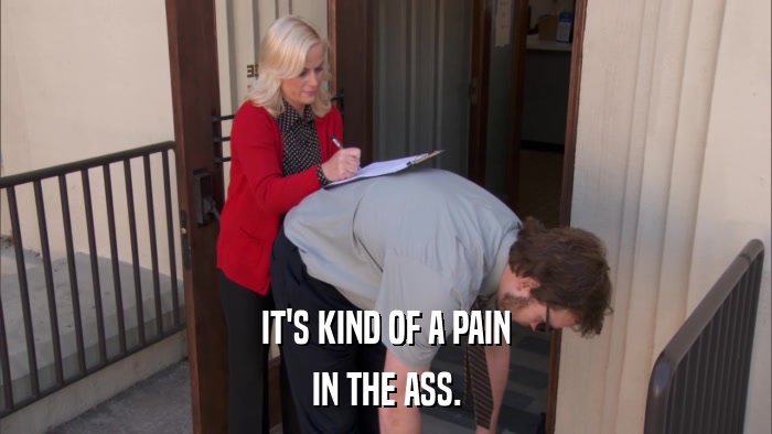 IT'S KIND OF A PAIN IN THE ASS. 