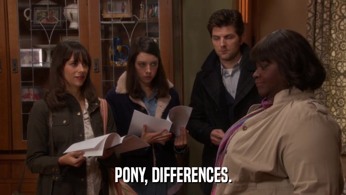 PONY, DIFFERENCES.  