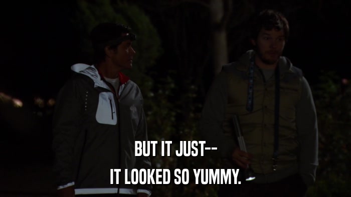 BUT IT JUST-- IT LOOKED SO YUMMY. 