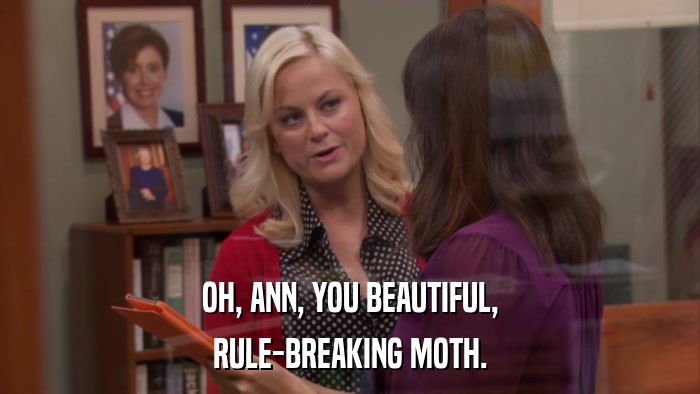 OH, ANN, YOU BEAUTIFUL, RULE-BREAKING MOTH. 
