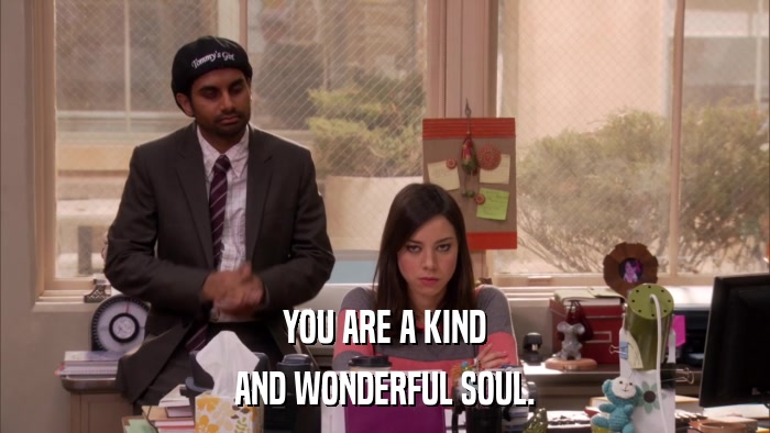 YOU ARE A KIND AND WONDERFUL SOUL. 