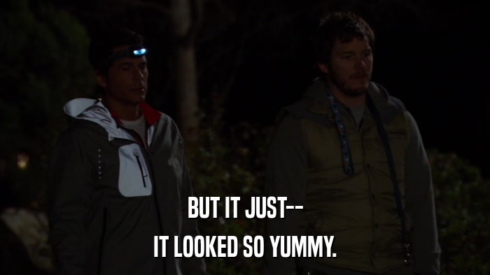 BUT IT JUST-- IT LOOKED SO YUMMY. 