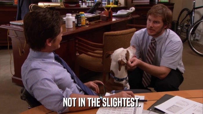 NOT IN THE SLIGHTEST.  