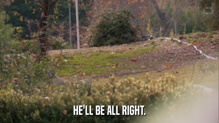 HE'LL BE ALL RIGHT.  