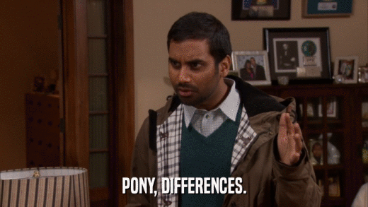 PONY, DIFFERENCES.  