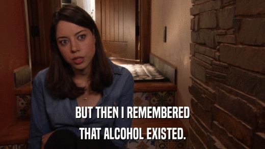 BUT THEN I REMEMBERED THAT ALCOHOL EXISTED. 