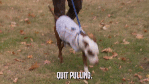 QUIT PULLING.  