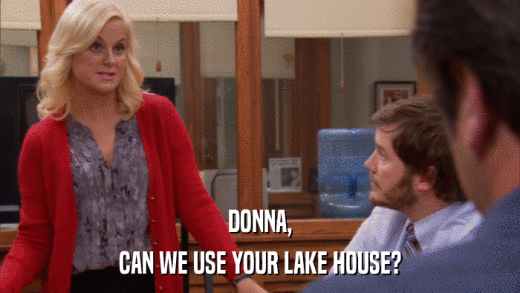 DONNA, CAN WE USE YOUR LAKE HOUSE? 
