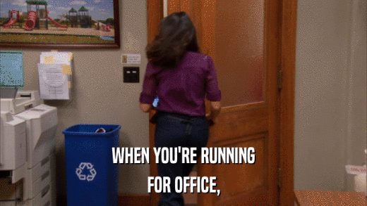 WHEN YOU'RE RUNNING FOR OFFICE, 