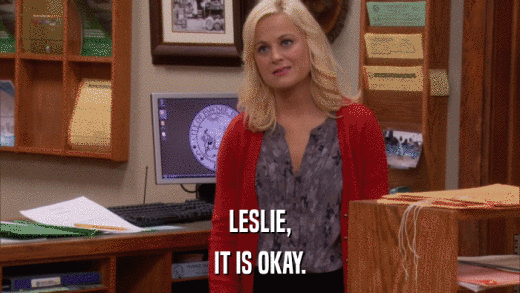 LESLIE, IT IS OKAY. 