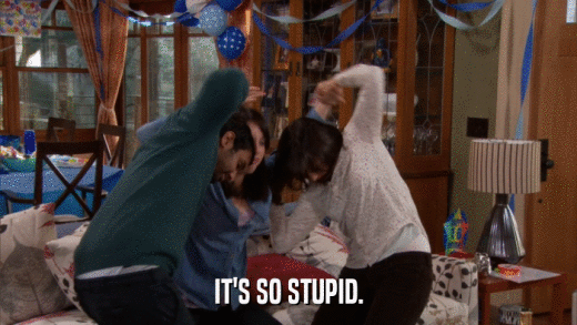IT'S SO STUPID.  