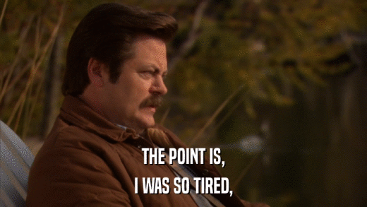 THE POINT IS, I WAS SO TIRED, 