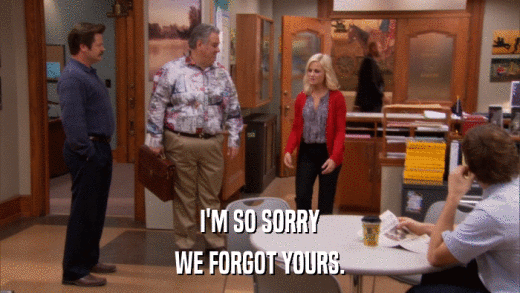 I'M SO SORRY WE FORGOT YOURS. 
