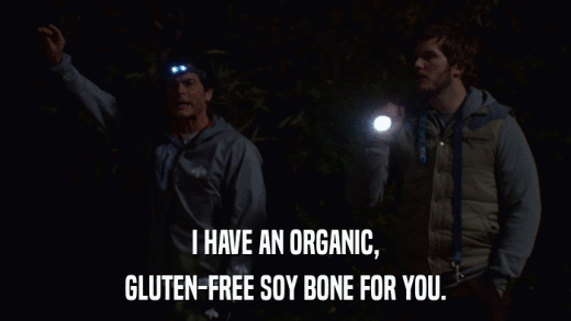 I HAVE AN ORGANIC, GLUTEN-FREE SOY BONE FOR YOU. 