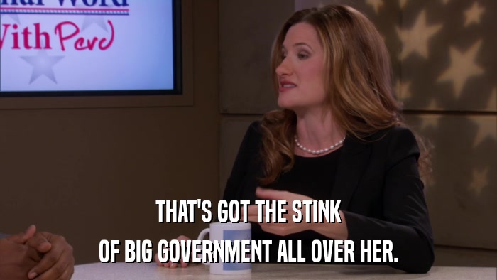 THAT'S GOT THE STINK OF BIG GOVERNMENT ALL OVER HER. 