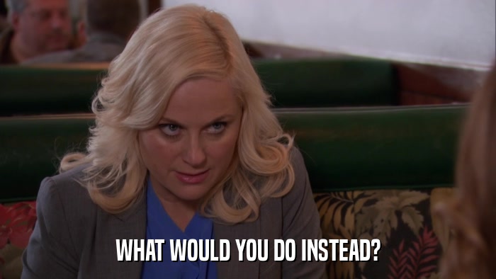 WHAT WOULD YOU DO INSTEAD?  