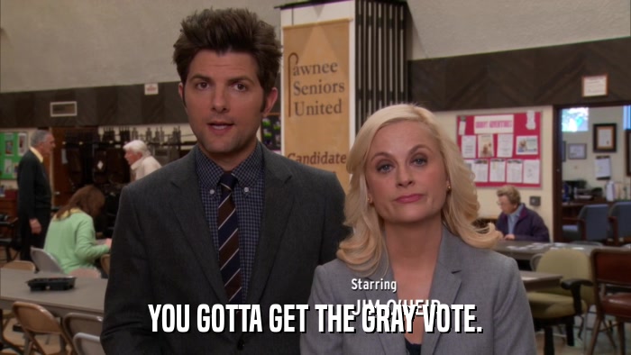 YOU GOTTA GET THE GRAY VOTE.  