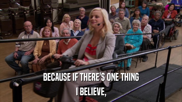 BECAUSE IF THERE'S ONE THING I BELIEVE, 
