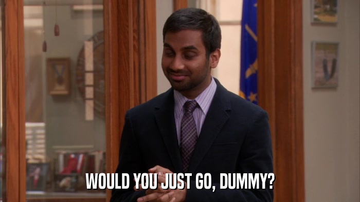WOULD YOU JUST GO, DUMMY?  