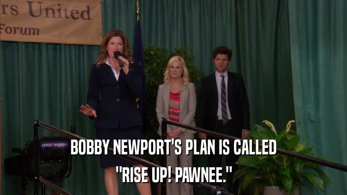 BOBBY NEWPORT'S PLAN IS CALLED 