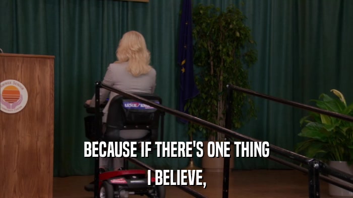 BECAUSE IF THERE'S ONE THING I BELIEVE, 