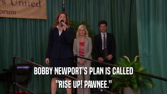 BOBBY NEWPORT'S PLAN IS CALLED 
