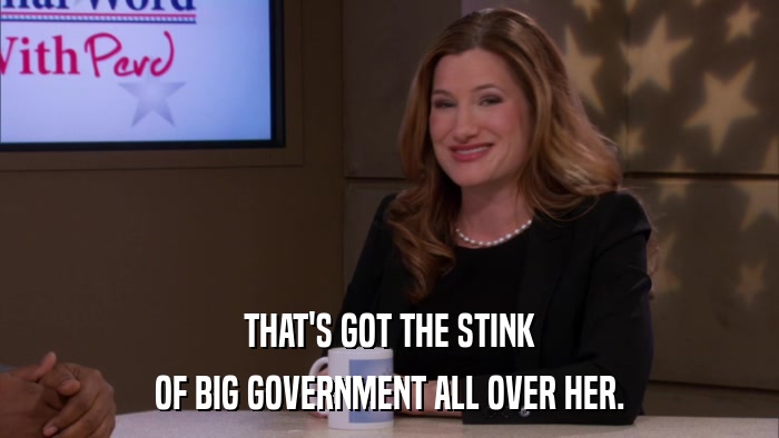 THAT'S GOT THE STINK OF BIG GOVERNMENT ALL OVER HER. 