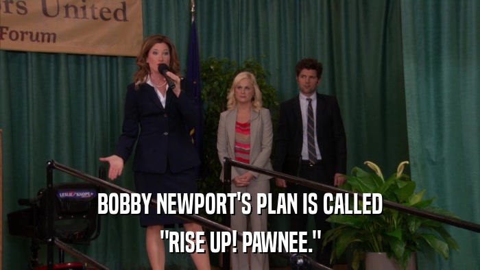 BOBBY NEWPORT'S PLAN IS CALLED 