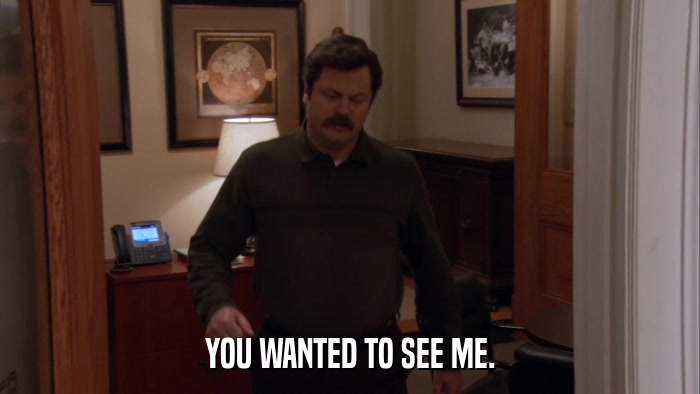 YOU WANTED TO SEE ME.  