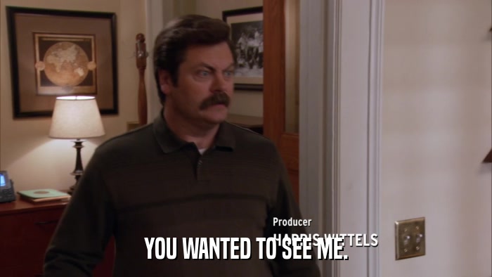YOU WANTED TO SEE ME.  