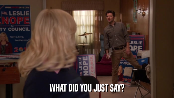 WHAT DID YOU JUST SAY?  