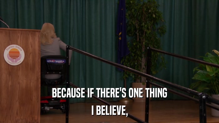BECAUSE IF THERE'S ONE THING I BELIEVE, 