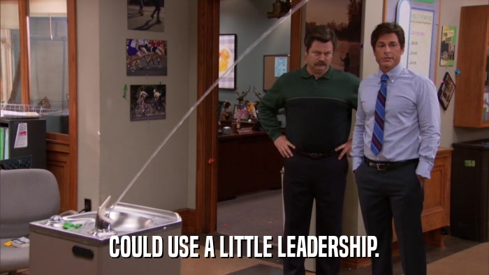 COULD USE A LITTLE LEADERSHIP.  