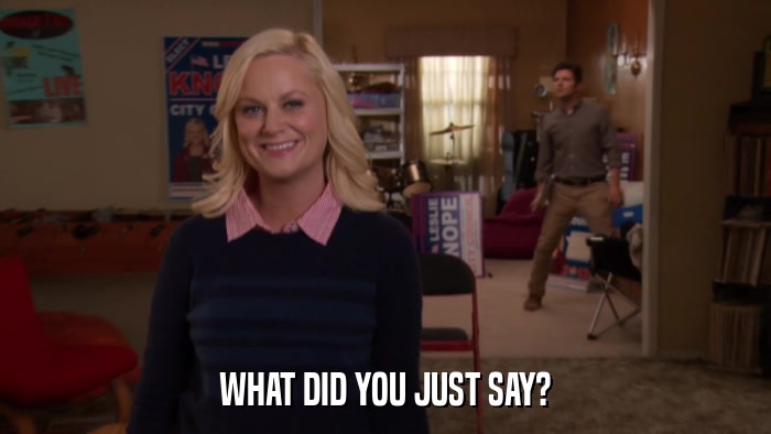 WHAT DID YOU JUST SAY?  