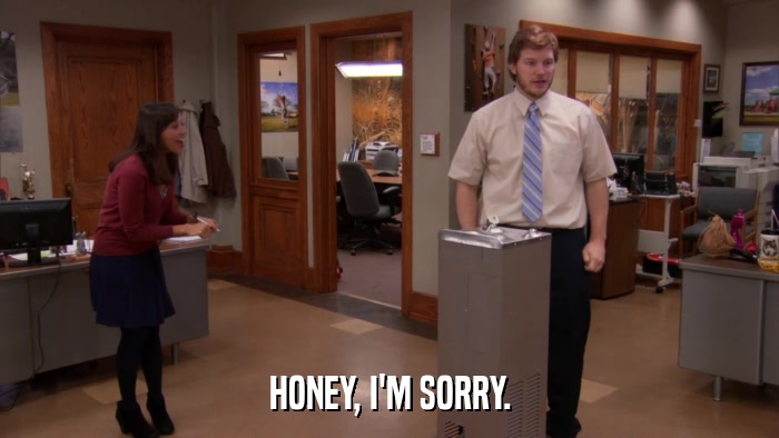 HONEY, I'M SORRY.  