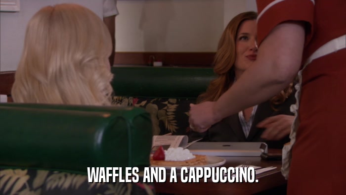 WAFFLES AND A CAPPUCCINO.  