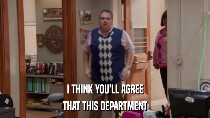 I THINK YOU'LL AGREE THAT THIS DEPARTMENT 